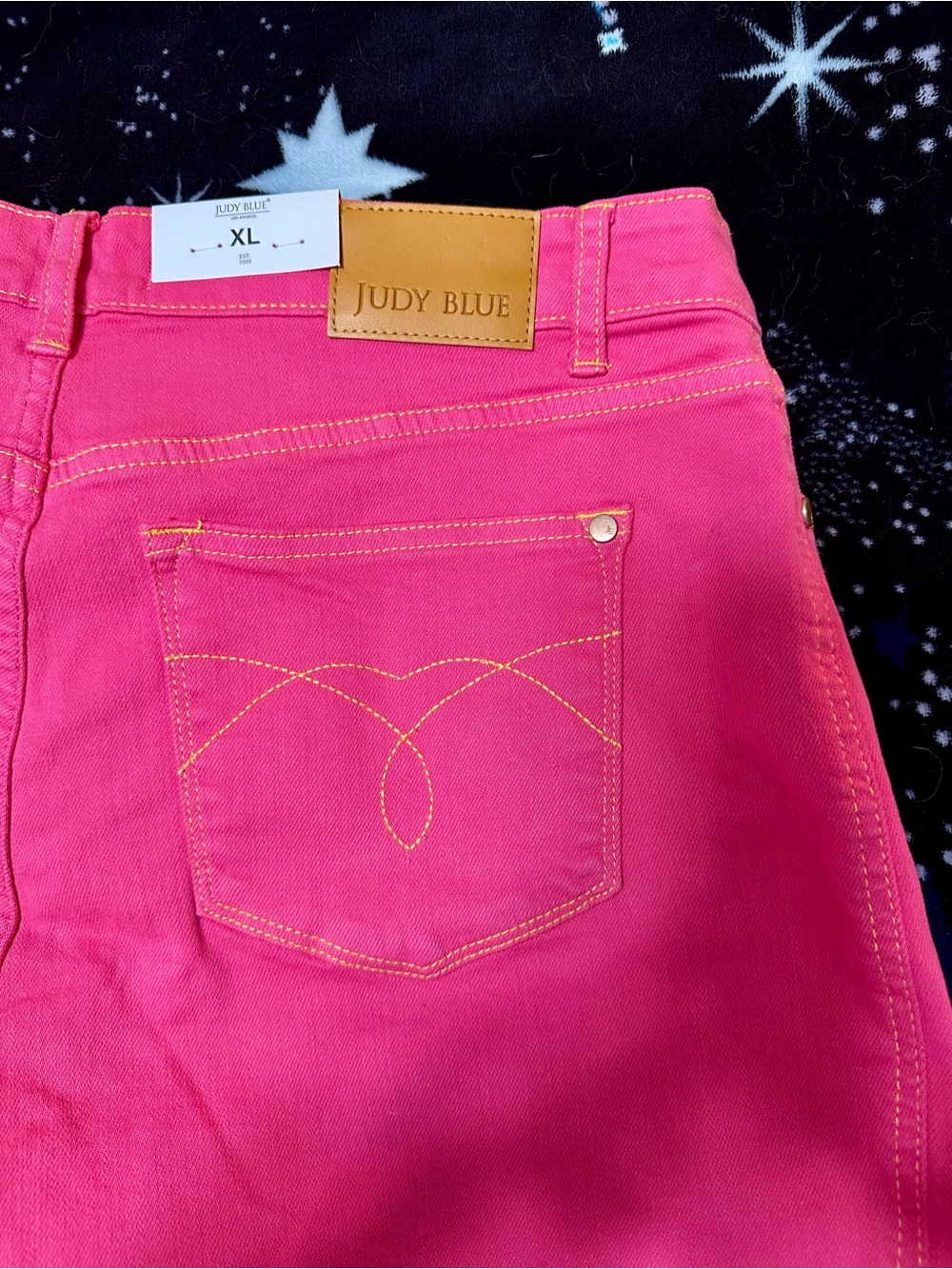 Judy Blue NWT XL High Waisted Magenta Garment Dyed Denim Shorts - Picture 7 of 7
